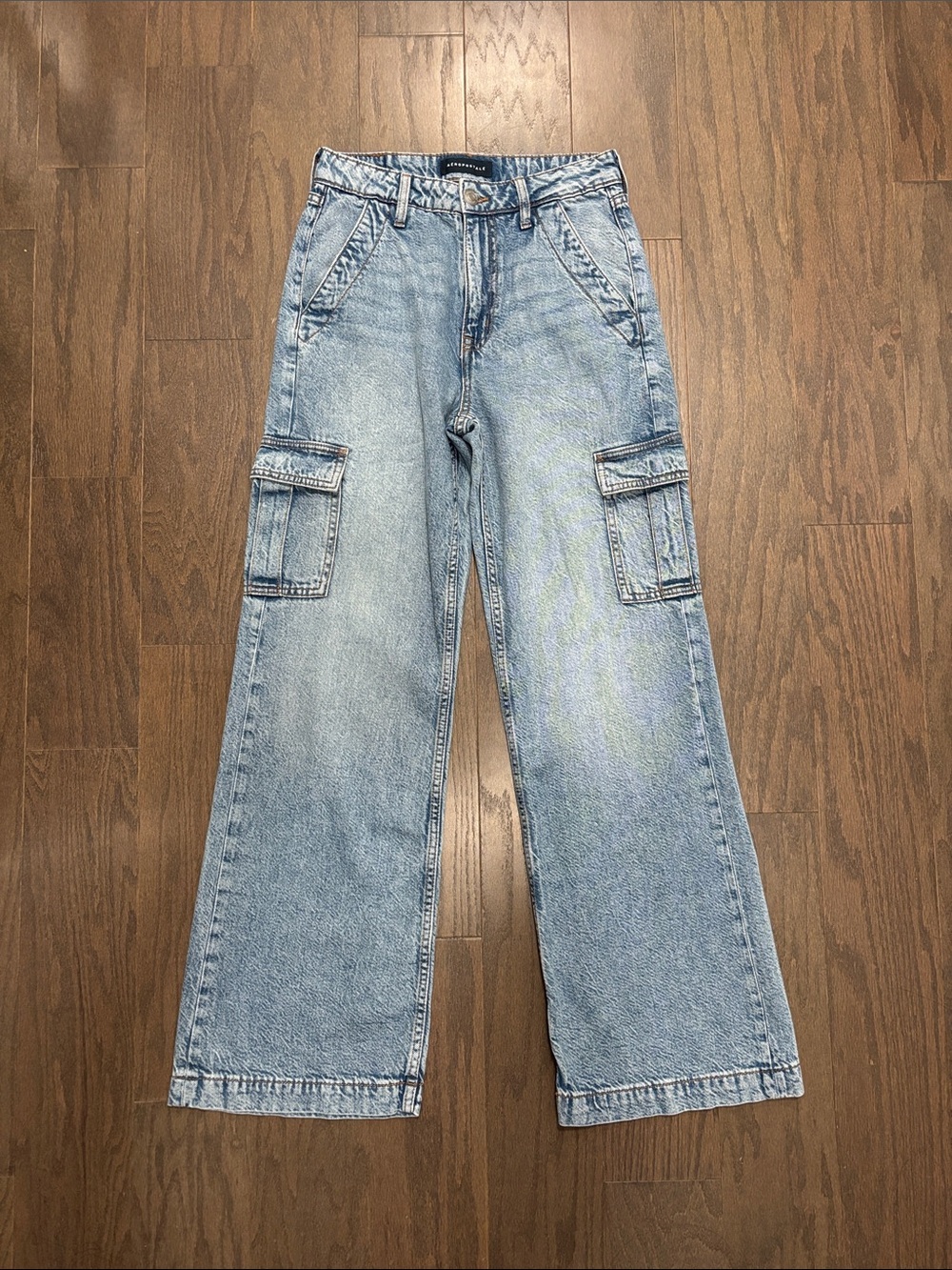 High Rise Wide Leg Cargo Jeans
